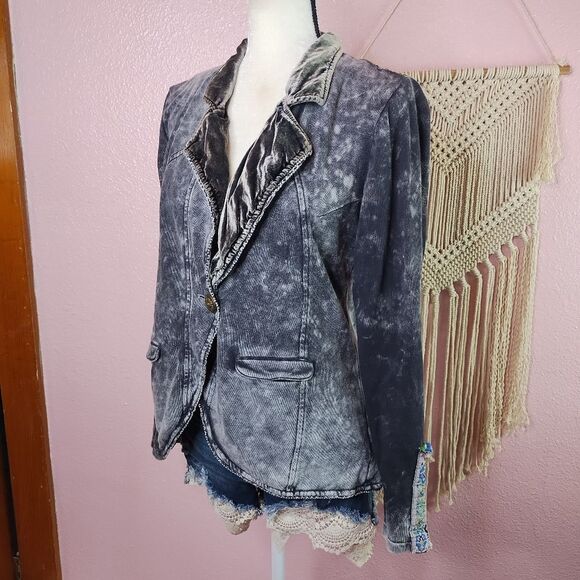 Aratta Silent Journey Acid Wash Tapestry Women's Jacket Blazer Medium - Picture 1 of 9